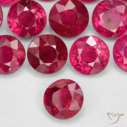 12.82 ctw Red Ruby Stones, Natural Ruby in Round Facet Shape for Sale
