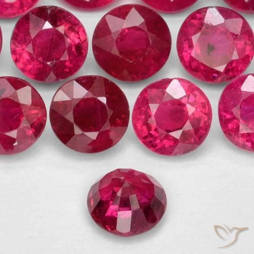 Ruby Gemstones in 3.5 mm (calibrated) Size for Sale, Ruby Stones in Medium Red Color