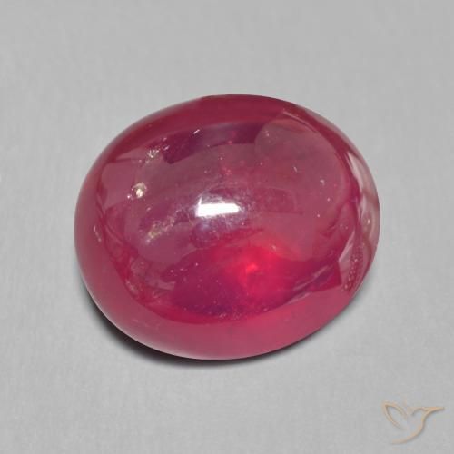 9.88 ct Red Ruby Stone, Natural Ruby in Oval Cabochon Shape for Sale