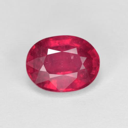 Medium Red Ruby Gem - 1.7ct Oval Facet (ID: 613926)