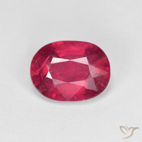 Rubis Rouge oval facet de Madagascar, 7,7 x 5,9mm, poids de 1,52 ct, pierre gemme naturelle Fractures remplies de pureté VS, 1 pièce Rubis, couleur Cramoisi profond, dureté Mohs de 9 convient aux bijoux de tous les jours, pierre de sagesse, Pierre d'amour, Photo A