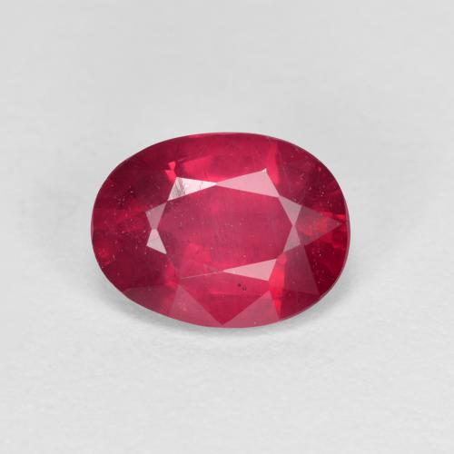 أحمر متوسط ياقوت حجر كريم - 1.5ct وجه بيضاوى (ID: 613928)