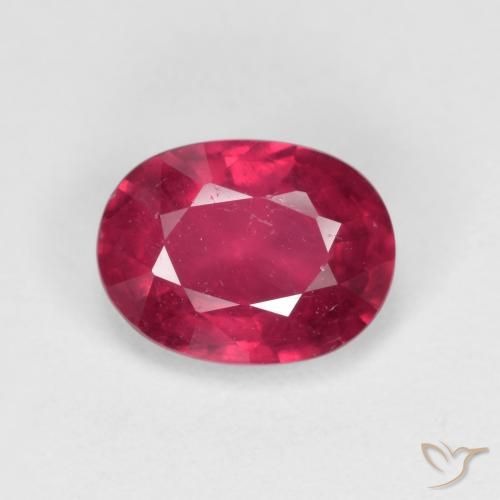1.77 ct Red Ruby Gemstone, Ruby Gem in Oval Facet Shape for Sale.