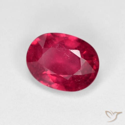 1.77 ct Red Ruby Stone, Natural Ruby in Oval Facet Shape for Sale