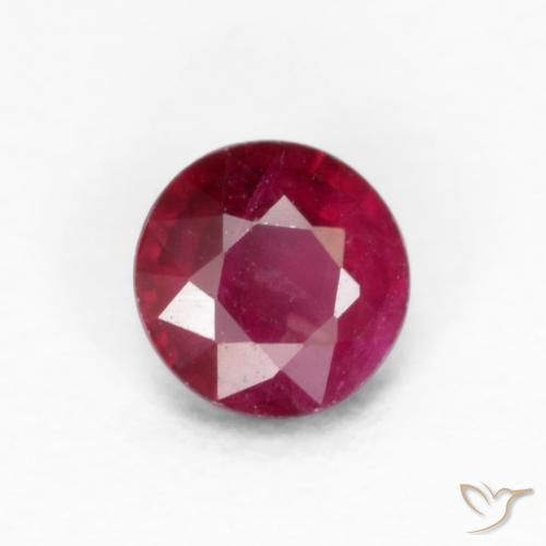 3,8mm runder roter Rubin aus Myanmar, Gewicht 0,25 ct, 1 Stück Rubin - Farbe: Tiefes Weinrot, natürlicher Edelstein in VS Reinheit, Mohs-Härte von 9 Geeignet für den täglichen Gebrauch im Schmuck, Juli Geburtsstein, Photo A