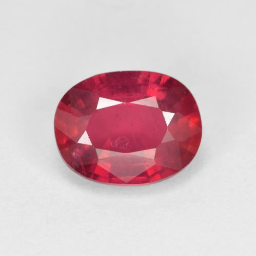 Jam Red Ruby Gem - 1.9ct Oval Facet (ID: 614171)