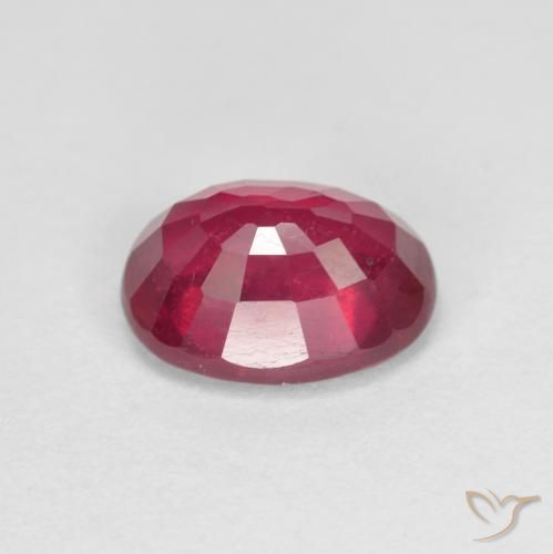 Ruby Gemstone in 8 x 6 mm (calibrated) Size for Sale, Ruby Stone in Medium Red Color