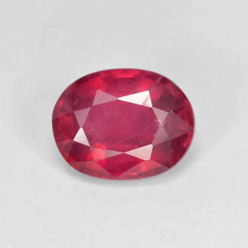 Medium Red Rubino Gem - 2ct Ovale sfaccettato (ID: 614181)