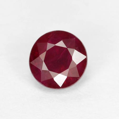 Dark Red Ruby Gem - 0.4ct Round Facet (ID: 614350)