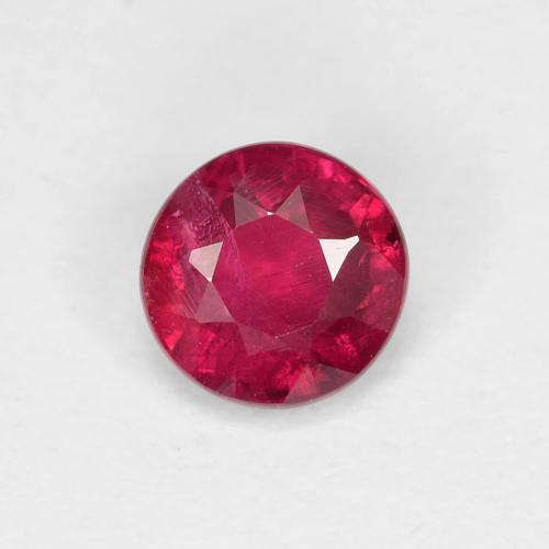 Medium-Dark Red Ruby Gem - 0.3ct Round Facet (ID: 614353)