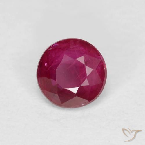 0.29 ct Red Ruby Stone, Natural Ruby in Round Facet Shape for Sale