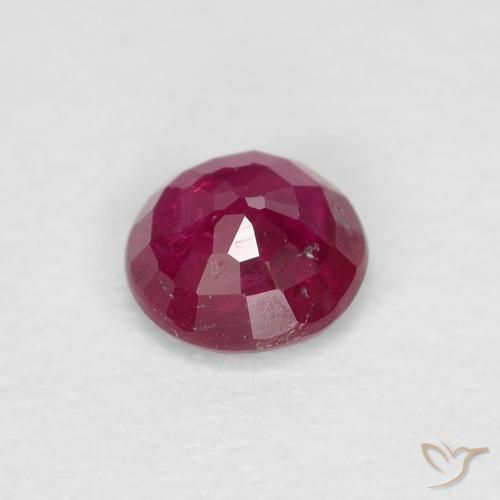 Ruby Gemstone in 4 mm (calibrated) Size for Sale, Ruby Stone in Deep Wine Red Color