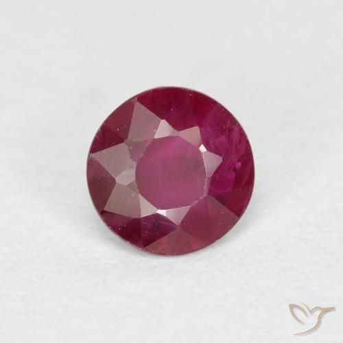 0.22 ct Red Ruby Stone, Natural Ruby in Round Facet Shape for Sale