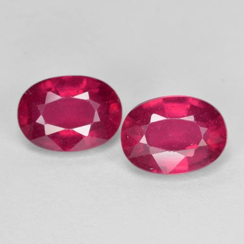 Medium-Dark Red Ruby Gem - 1.2ct Oval Facet (ID: 614411)