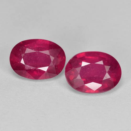 Rosso tendente al rosa Rubino Gem - 1.1ct Ovale sfaccettato (ID: 614413)
