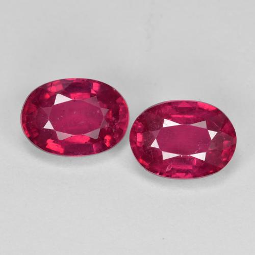 Pinkish Red Ruby Gem - 1.2ct Oval Facet (ID: 614414)