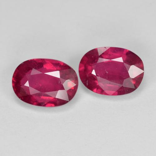 Deep Reddish Pink Rubino Gem - 1.1ct Ovale sfaccettato (ID: 614416)