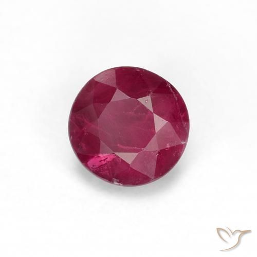 0.34 ct Red Ruby Stone, Natural Ruby in Round Facet Shape for Sale