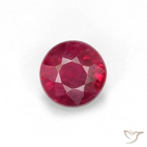 0,29 ct Rubin im Rundschliff, 3,8 mm aus Myanmar, Photo A
