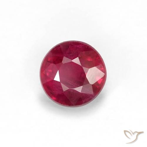 0.29 ct Red Ruby Stone, Natural Ruby in Round Facet Shape for Sale