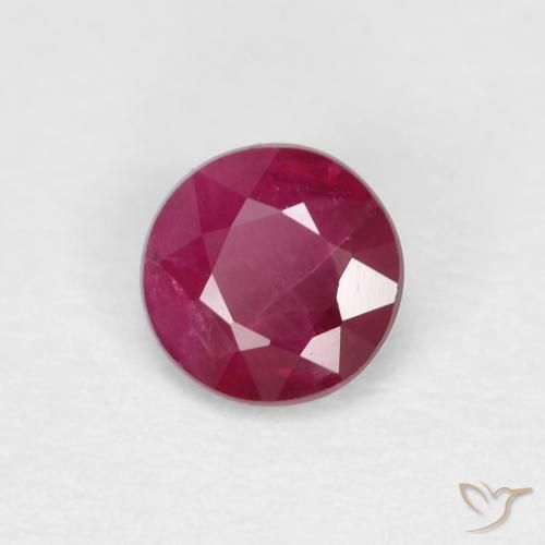 0.28 ct Red Ruby Stone, Natural Ruby in Round Facet Shape for Sale