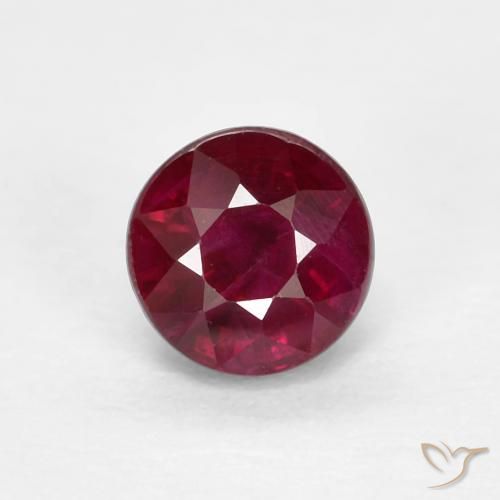 0.41ct Natural Deep Red Ruby, Round, VS-SI