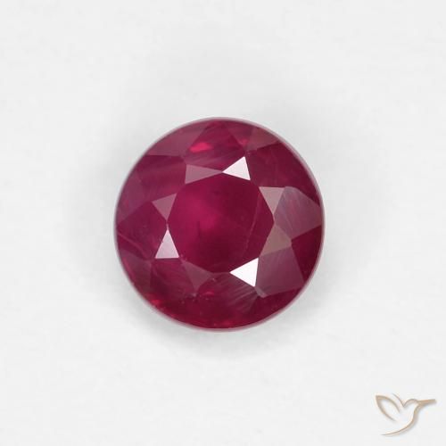 0,29 ct Rubin im Rundschliff, 3,8 mm aus Myanmar, Photo A