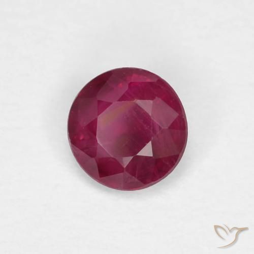 0.26 ct Red Ruby Stone, Natural Ruby in Round Facet Shape for Sale