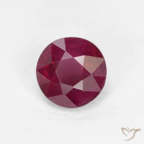 0.33 ct Red Ruby Stone, Natural Ruby in Round Facet Shape for Sale