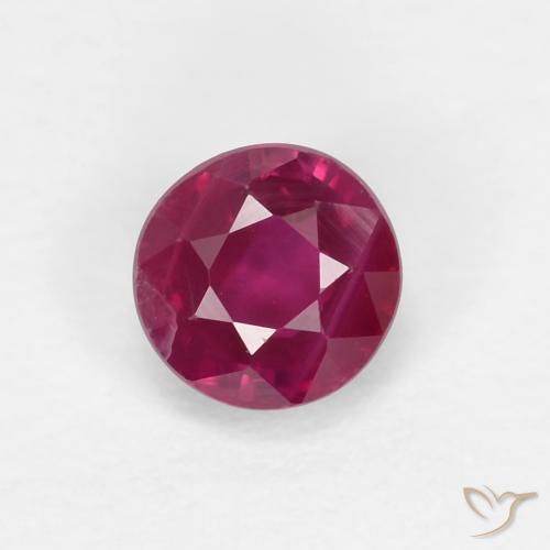 Rubis Rouge round facet 0,35 ct de Birmanie, dimension 3,9mm, pierre gemme naturelle Chauffé, pureté vs-si, 1 pièce Rubis de couleur Rouge foncé, dureté Mohs de 9 convient aux bijoux de tous les jours, pierre de sagesse, Symbolise la passion et l'énergie, Photo A
