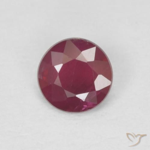 0.25 ct Red Ruby Stone, Natural Ruby in Round Facet Shape for Sale