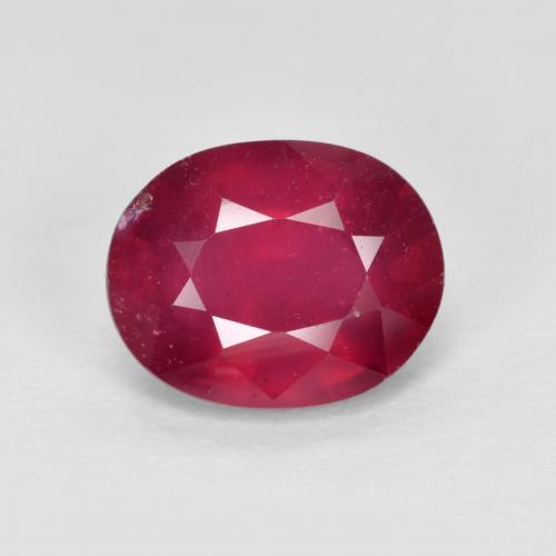 Dark Red Ruby Gem - 3.5ct Oval Facet (ID: 615829)