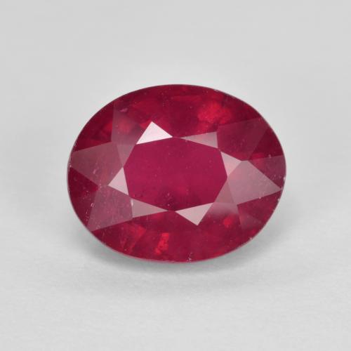 Dark Red Ruby Gem - 4.2ct Oval Facet (ID: 615833)