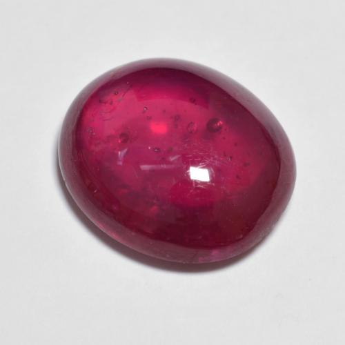 Rosado rojizo intenso Rubí Gema - 11.4ct Cabujón Óvalo (ID: 623824)