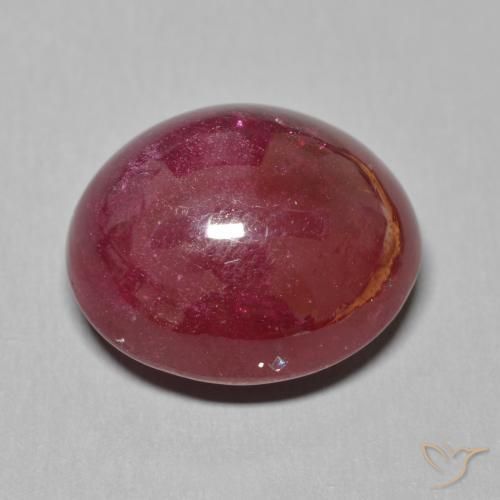 Ruby Gemstone in 15.5 x 13.5 mm Size for Sale, Ruby Stone in Deep Wine Red Color