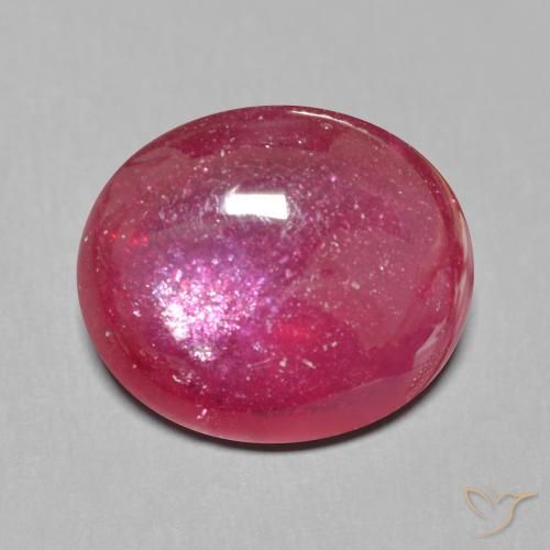 13.09 ct Red Ruby Stone, Natural Ruby in Oval Cabochon Shape for Sale