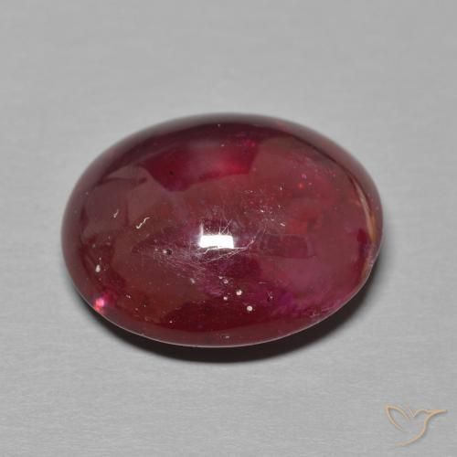 Ruby Gemstone in 16.2 x 13.9 mm Size for Sale, Ruby Stone in Deep Wine Red Color