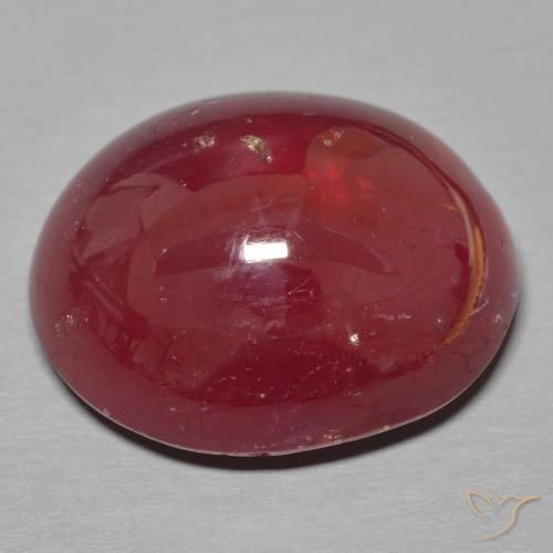 Ruby Gemstone in 17.8 x 15 mm Size for Sale, Ruby Stone in Dark Red Color