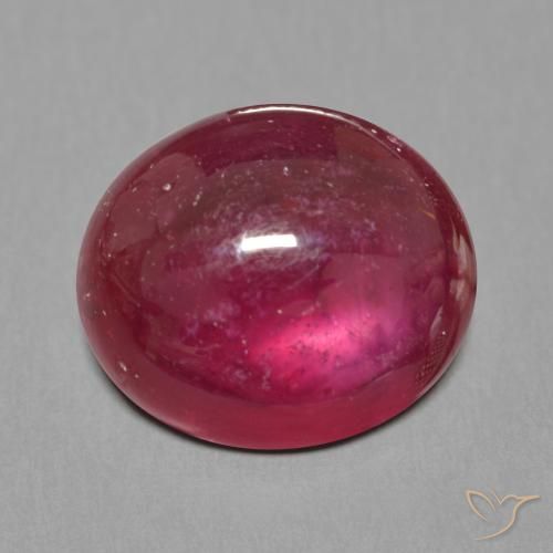Rojo vino intenso Rubí Gema - 14.5ct Cabujón Óvalo (ID: 624373)