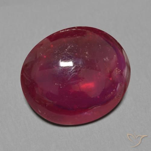 15.20 ct Red Ruby Stone, Natural Ruby in Oval Cabochon Shape for Sale