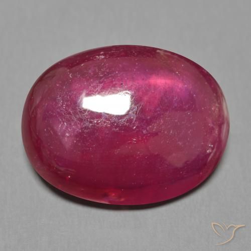 17.40 ct Red Ruby Stone, Natural Ruby in Oval Cabochon Shape for Sale