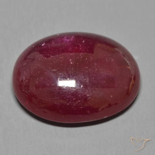 Ruby Gemstone in 17.5 x 14.2 mm Size for Sale, Ruby Stone in Deep Red Color