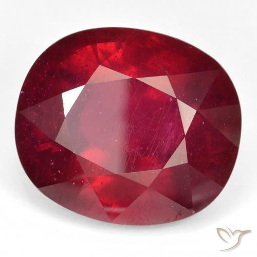 53.35 ct Red Ruby Stone, Natural Ruby in Oval Facet Shape for Sale