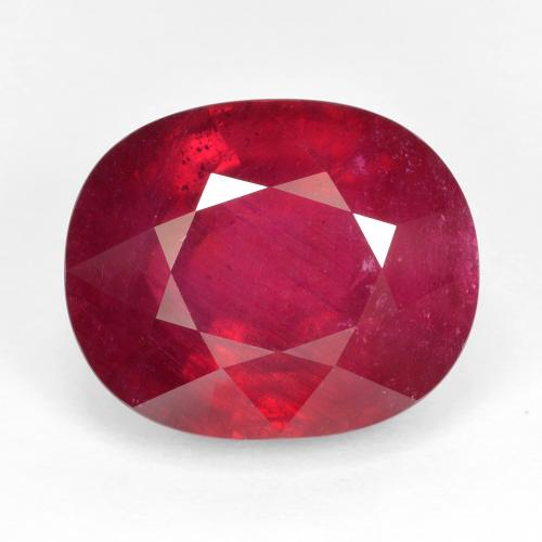 18,4 x 15,1mm ovaler roter Rubin aus Mosambik, Gewicht von 27,46 ct, natürlicher Edelstein in VVS-VS Reinheit, 1 Stück ovaler Rubin - Farbe: Tiefrot, Mohs-Härte von 9 Geeignet für den täglichen Gebrauch im Schmuck, Juli Geburtsstein, Photo A
