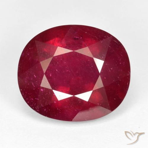Rubis taille ovale de 23,35 ct, 18 x 15,5 mm du Mozambique, Photo A