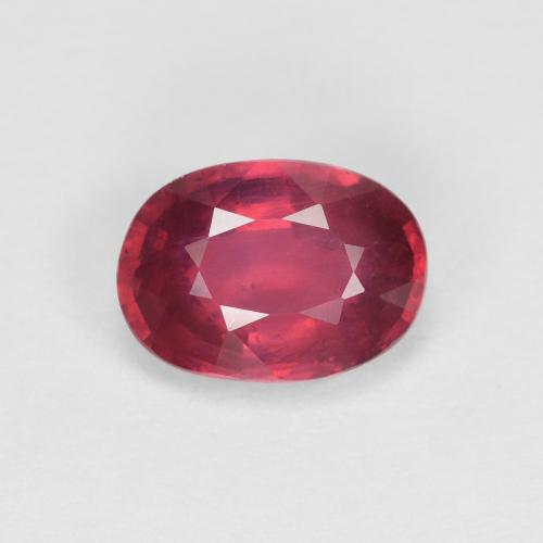 وردى محمر غامق ياقوت حجر كريم - 1.2ct وجه بيضاوى (ID: 626925)