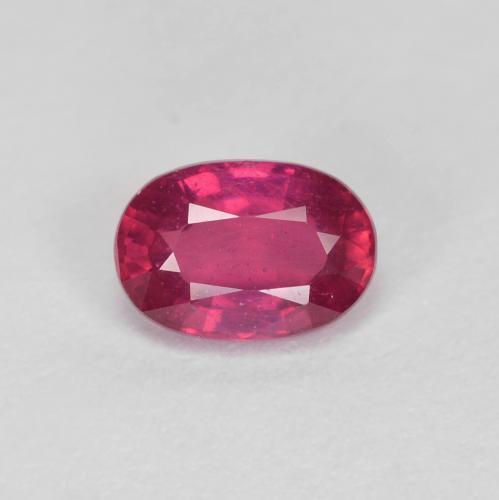6,1 x 4,2mm roter Rubin im Ovalschliff aus Madagaskar, Gewicht 0,76 ct, Garantiert echter Edelstein in VS Reinheit, 1 Stück Rubin - die Farbe ist Hellrot, Mohs-Härte von 9 Geeignet für den täglichen Gebrauch im Schmuck, Entblocket das Wurzelchakra, Photo A