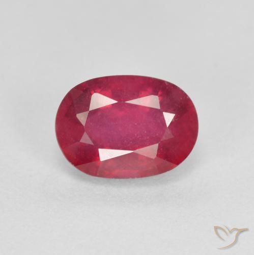 1.35ct Natural Light Red Ruby, Oval, VS