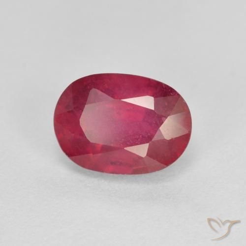 1.35 ct Red Ruby Stone, Natural Ruby in Oval Facet Shape for Sale