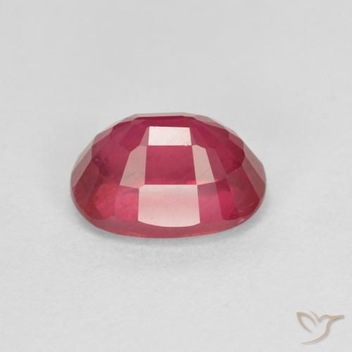 Ruby Gemstone in 7 x 5 mm (calibrated) Size for Sale, Ruby Stone in Light Red Color